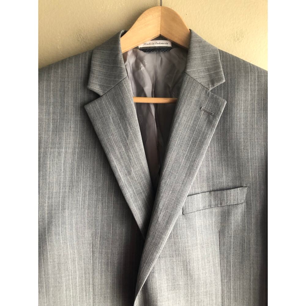 Lauren Ralph Lauren Men Gray Wool Suit Jacket Size 42R - Picture 2 of 14